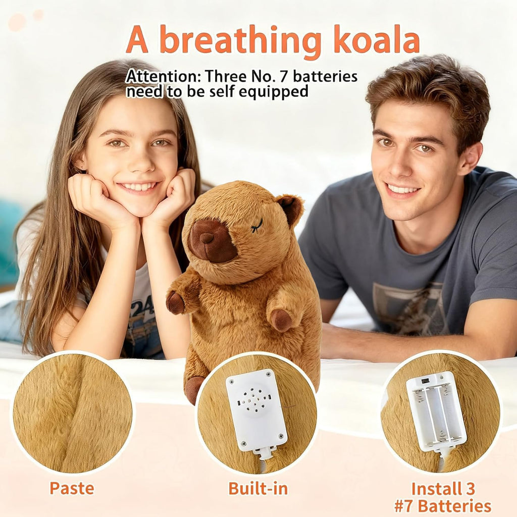 rytopt Breathing Stuffed Animal with Simulated Breathing Sounds, 4 Speeds, Volume Control, Music & Lights - 9.06 Inch Portable Plush Toy