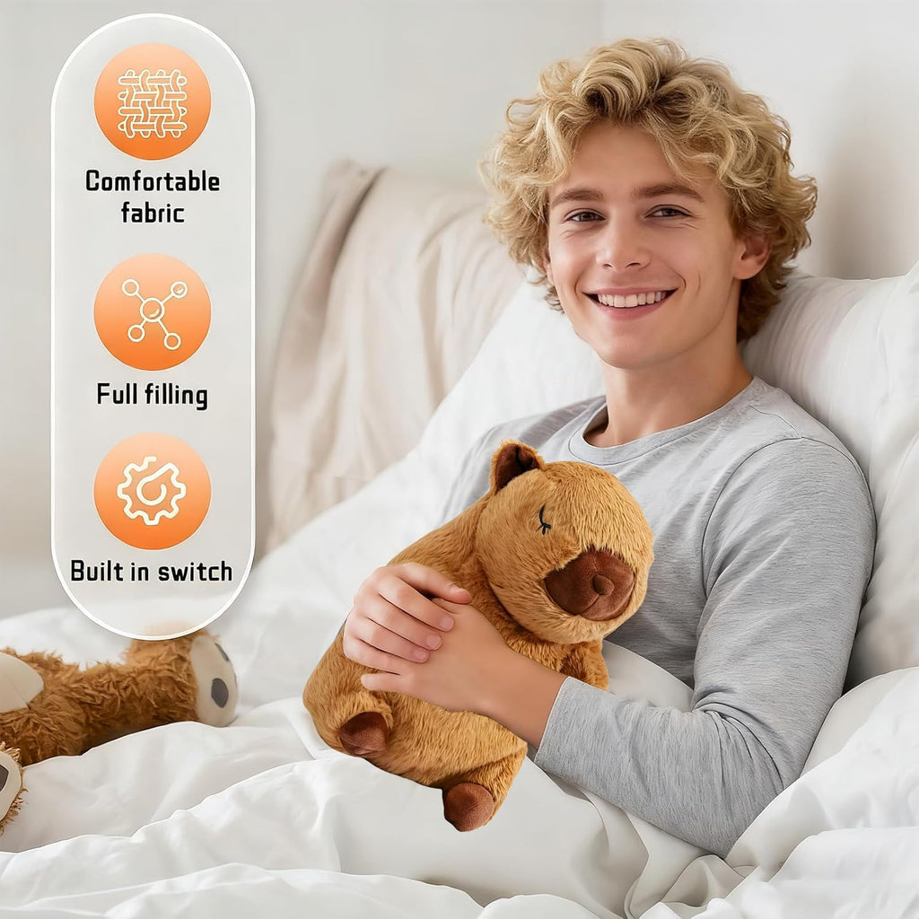 rytopt Breathing Stuffed Animal with Simulated Breathing Sounds, 4 Speeds, Volume Control, Music & Lights - 9.06 Inch Portable Plush Toy