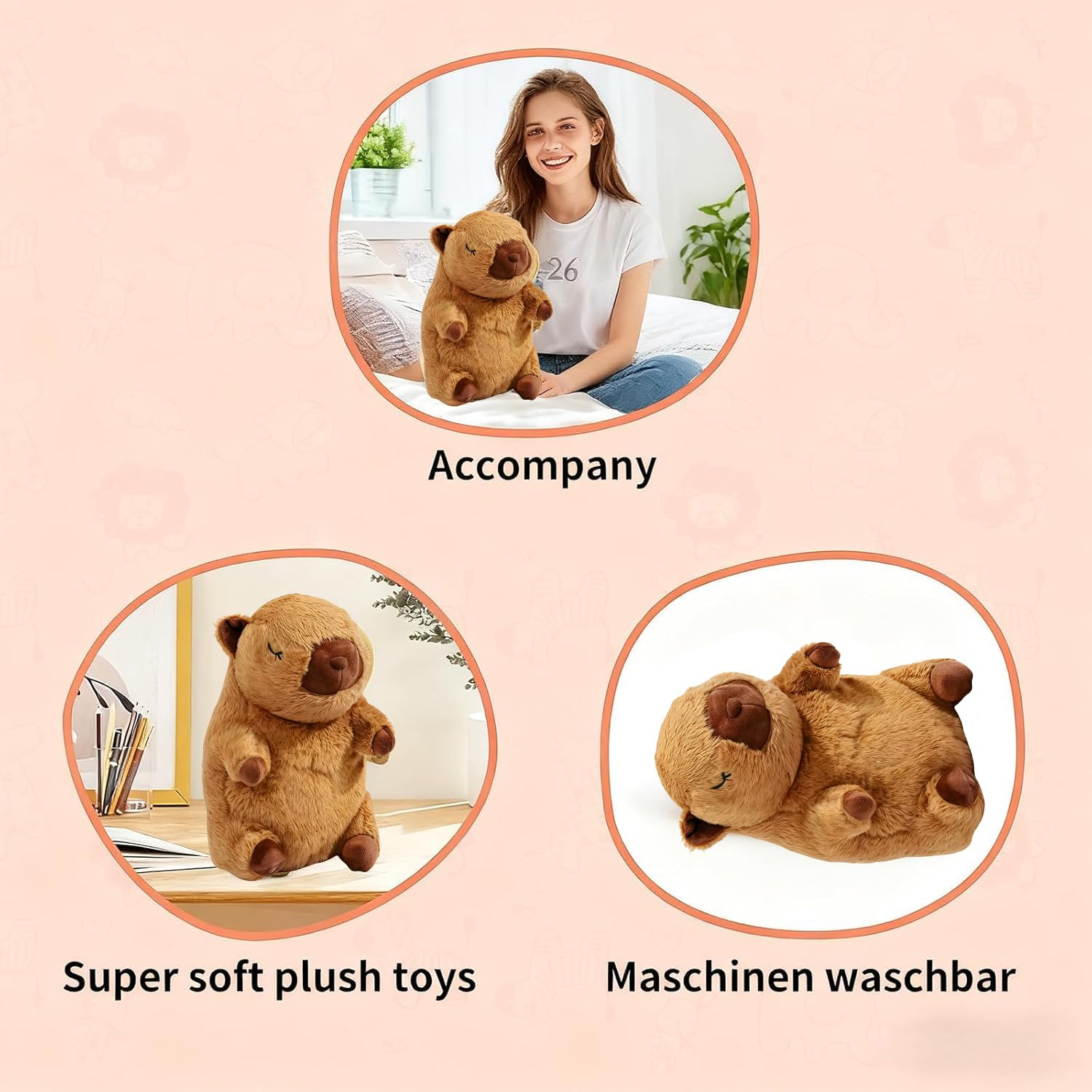 rytopt Breathing Stuffed Animal with Simulated Breathing Sounds, 4 Speeds, Volume Control, Music & Lights - 9.06 Inch Portable Plush Toy