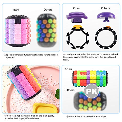 R.Y.TOYS Rotate and Slide Puzzle - 12-Color, 3-Layer Brain Teaser with Design Patent