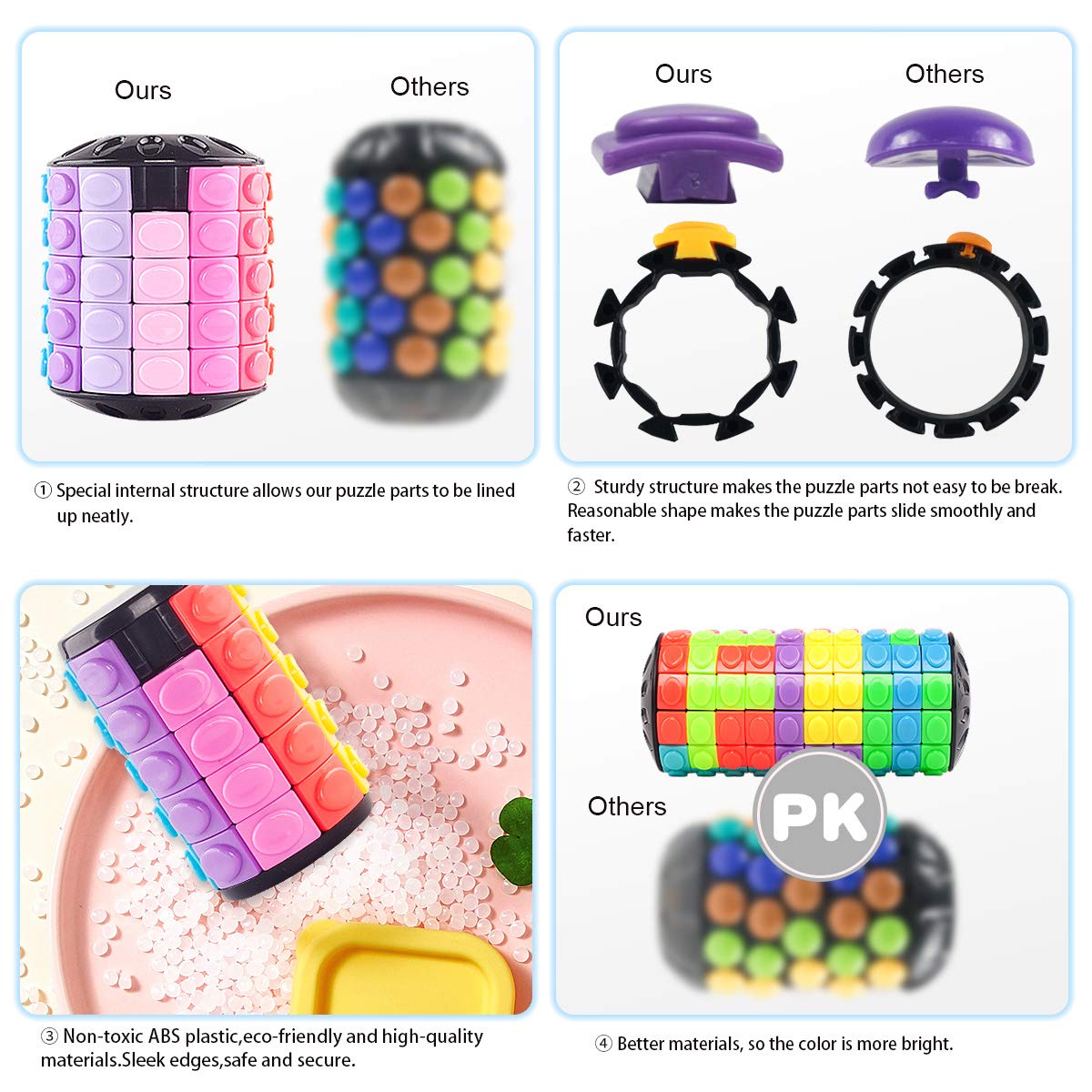 R.Y.TOYS Rotate and Slide Puzzle – Brain Teaser Fidget Toy for Pattern Creation and Restoration