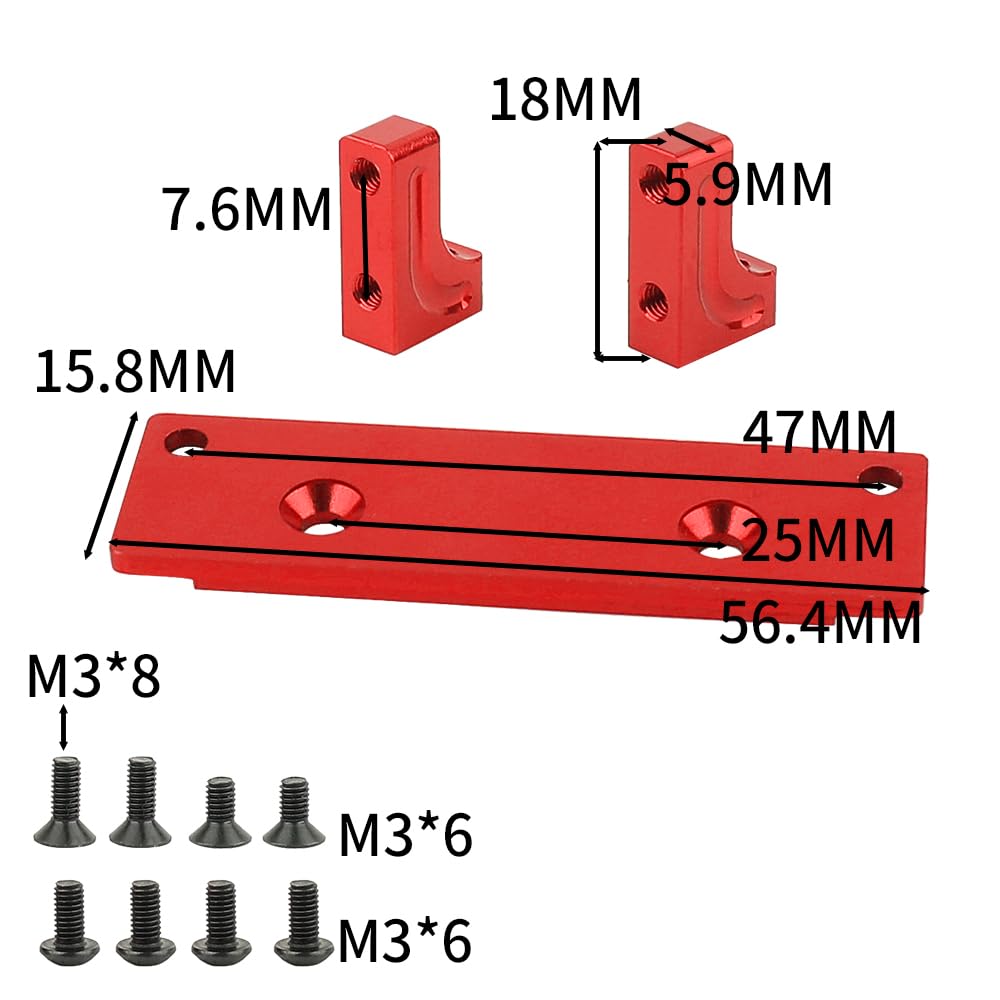 RZXYLRC Aluminum Servo Mount Holder for Axial AXI03004 Capra 1.9 RC Car (Red)