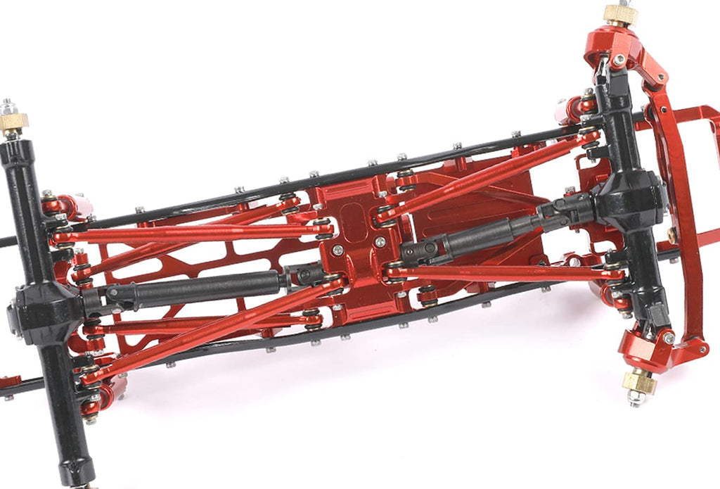 RZXYLRC Aluminum Suspension Rod Links Set for Axial SCX24 C10 – Red CNC Upgrade