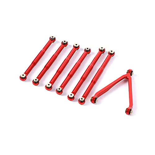 RZXYLRC Aluminum Suspension Rod Links Set for Axial SCX24 C10 – Red CNC Upgrade