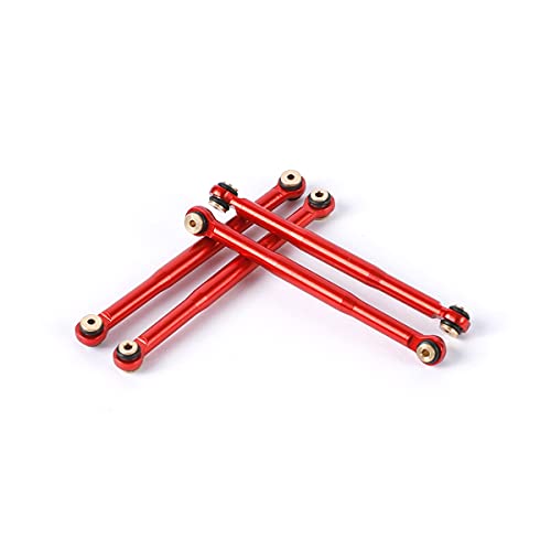 RZXYLRC Aluminum Suspension Rod Links Set for Axial SCX24 C10 – Red CNC Upgrade