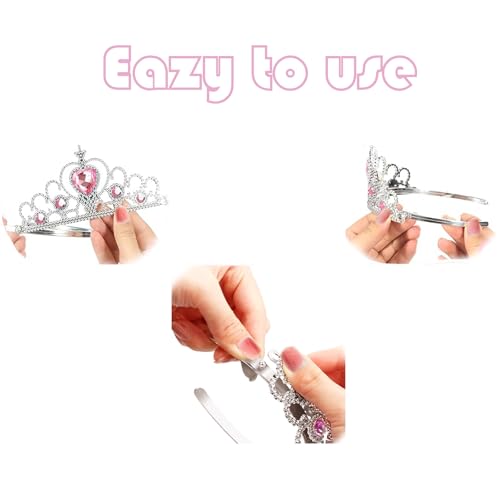S & E TEACHER'S EDITION 8-Piece Princess Tiara Set – Sparkly Crowns for Girls, Birthday Party Favors & Goodie Bag Fillers (8 Colors)