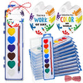 Sabary 24-Pack Watercolor Paint Set for End-of-School Gifts (Heart Theme) with Cards