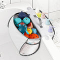 Saddle-Shaped Bath Toy Organizer, 2 Compartments, Gray - Mesh Tub Toy Storage with Side Pockets and Bottom Zipper