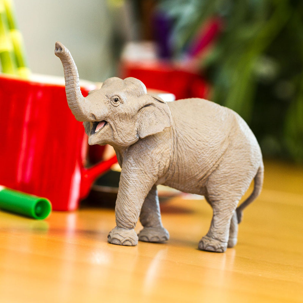 Safari Ltd. Asian Elephant Toy Figurine – Hand-Painted 6.5" Long, Lifelike Details for Kids 3+