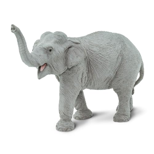Safari Ltd. Asian Elephant Toy Figurine – Hand-Painted 6.5" Long, Lifelike Details for Kids 3+