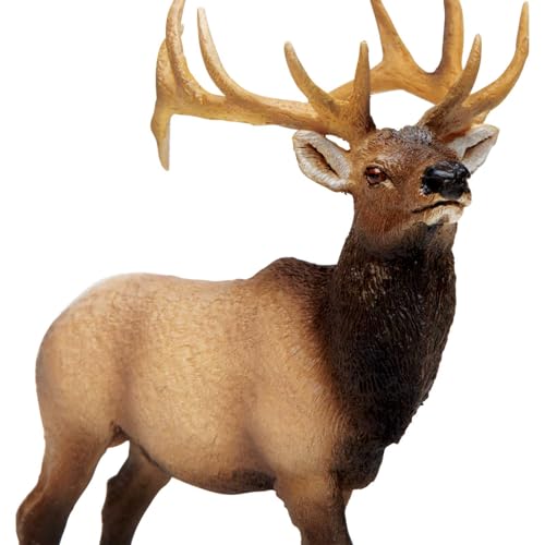 Safari Ltd. Elk Bull Figurine, Hand-Painted Plastic Model – 4.75 Inches Tall, Ages 3+