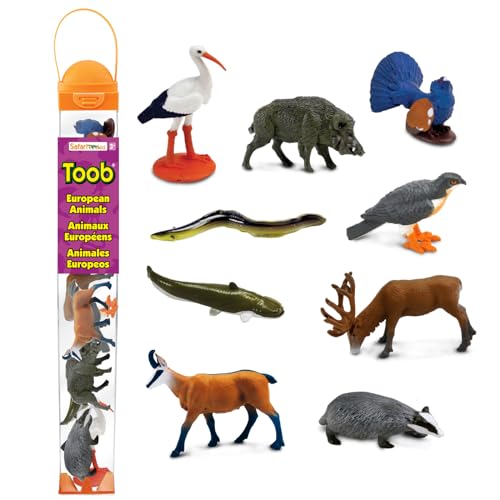 Safari Ltd. European Animals TOOB - 9 Detailed Figurines in Portable Case, Non-Toxic & BPA-Free for Ages 3+