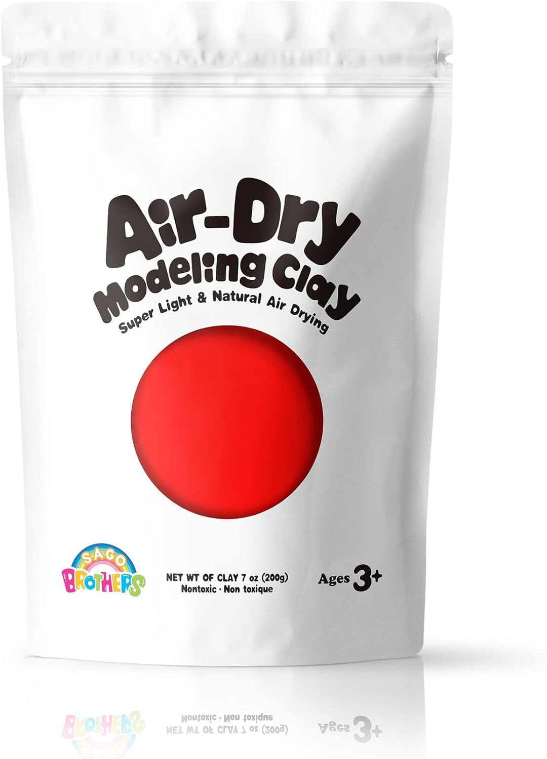 Sago Brothers Modeling Clay - Red, 7 oz Air Dry Clay for Kids | Super Soft, Non-Toxic Clay
