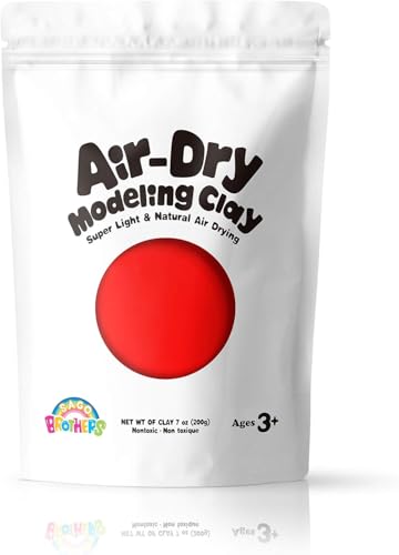 Sago Brothers Modeling Clay - Red, 7 oz Air Dry Clay for Kids | Super Soft, Non-Toxic Clay