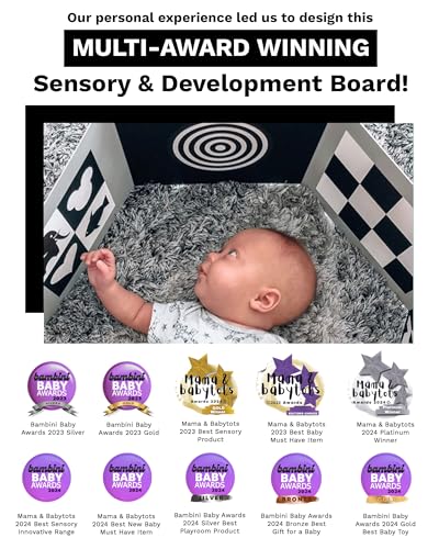 Samuel Sensory Black and White Board for Babies – 100cm Fold-Out High Contrast Tummy Time Toy for Newborns 0-3 Months