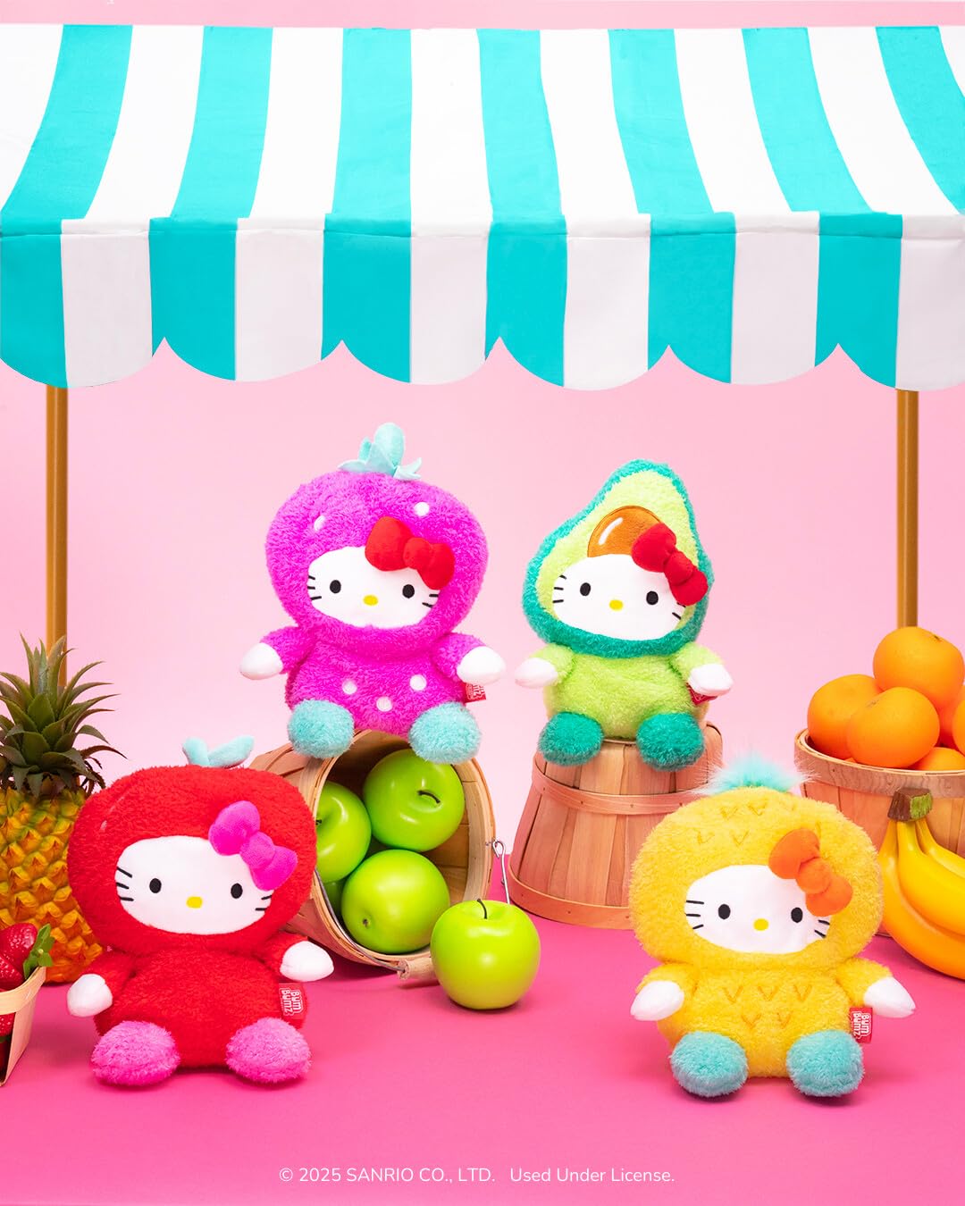 Sanrio Hello Kitty FruitBumz Strawberry Plush - 7.5-Inch Soft Beanbag Toy by BumBumz