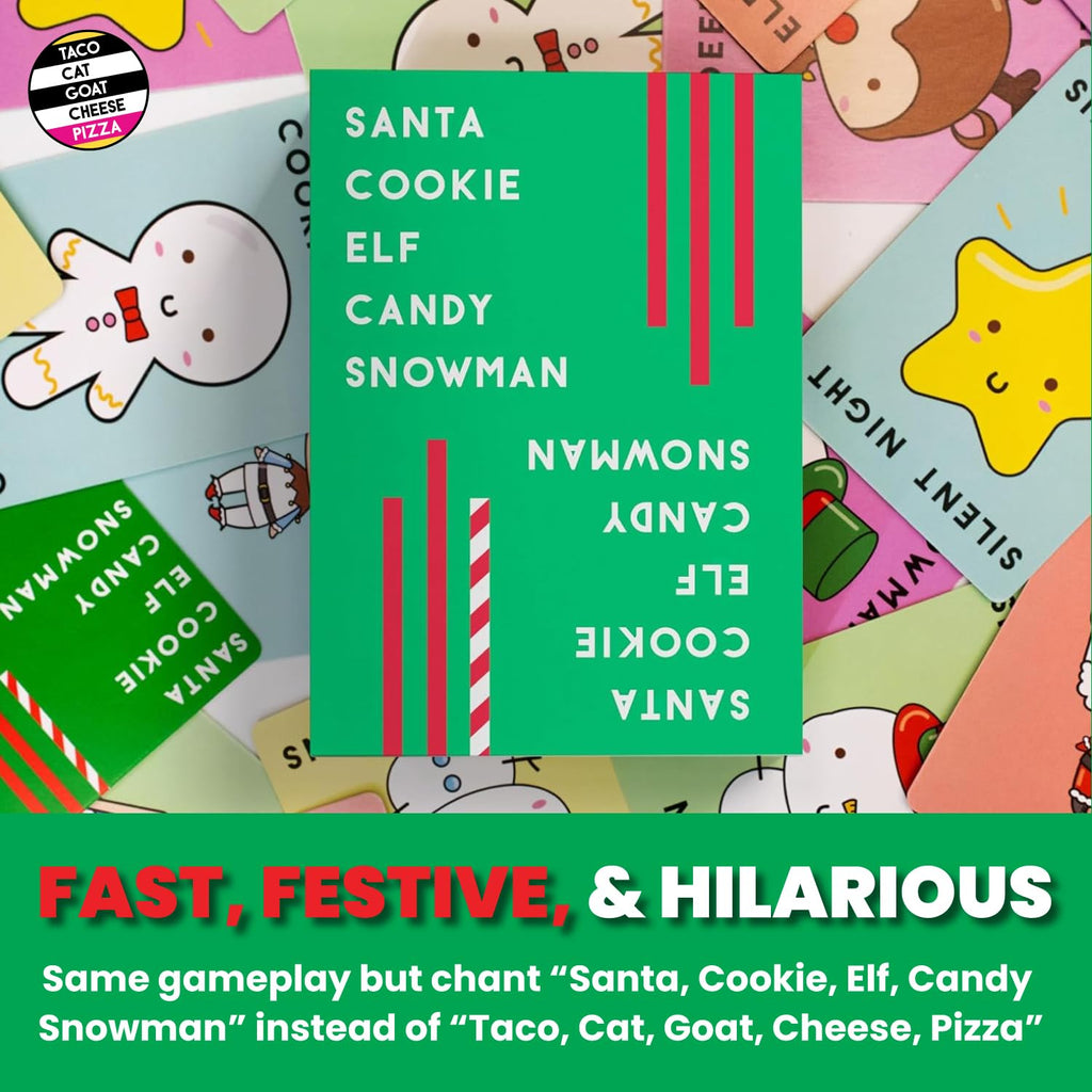 Santa Cookie Elf Candy Snowman Christmas Edition Card Game – Fast-Paced Holiday Fun for Families, Kids, Teens, and Adults (2-8 Players)