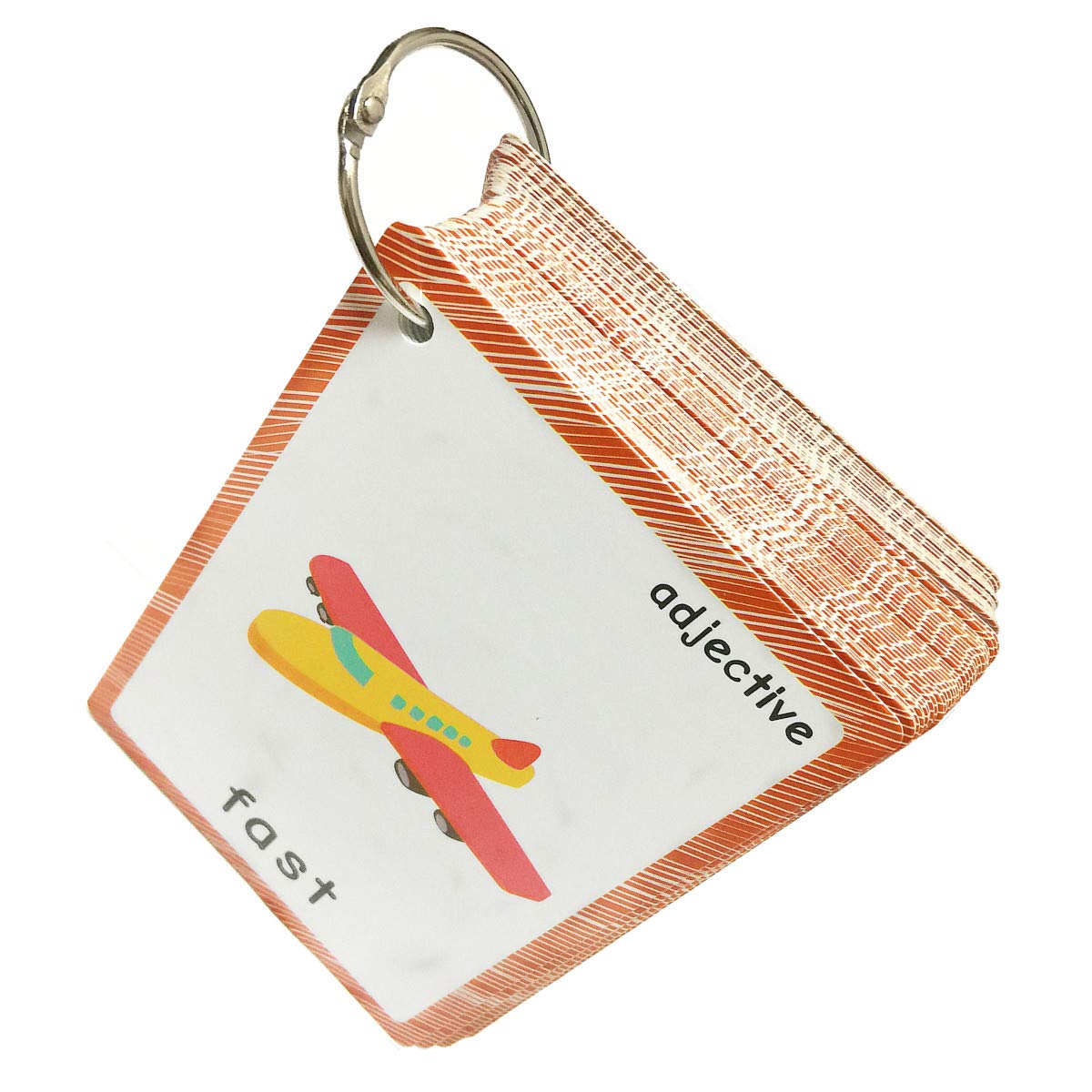 SANTSUN 47 Adjectives Flashcards for Toddlers – Mini Size, with Rings, for Pre-K & ESL