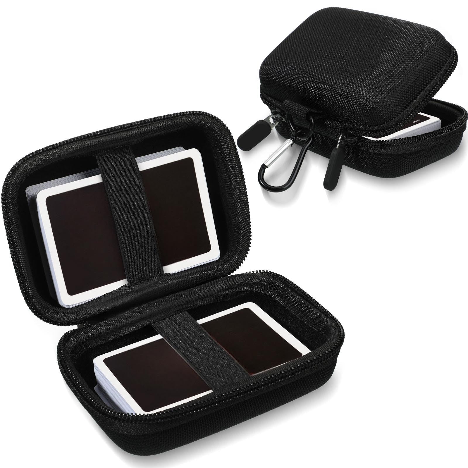 Sanwuta 2-Pack EVA Travel Card Case – Hard Protective Storage for Playing Cards (Black)