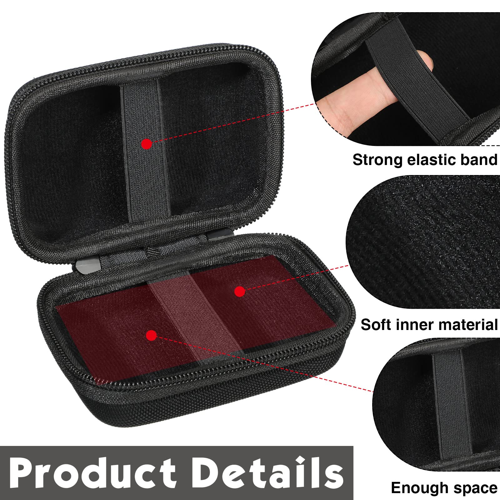 Sanwuta 2-Pack EVA Travel Card Case – Hard Protective Storage for Playing Cards (Black)