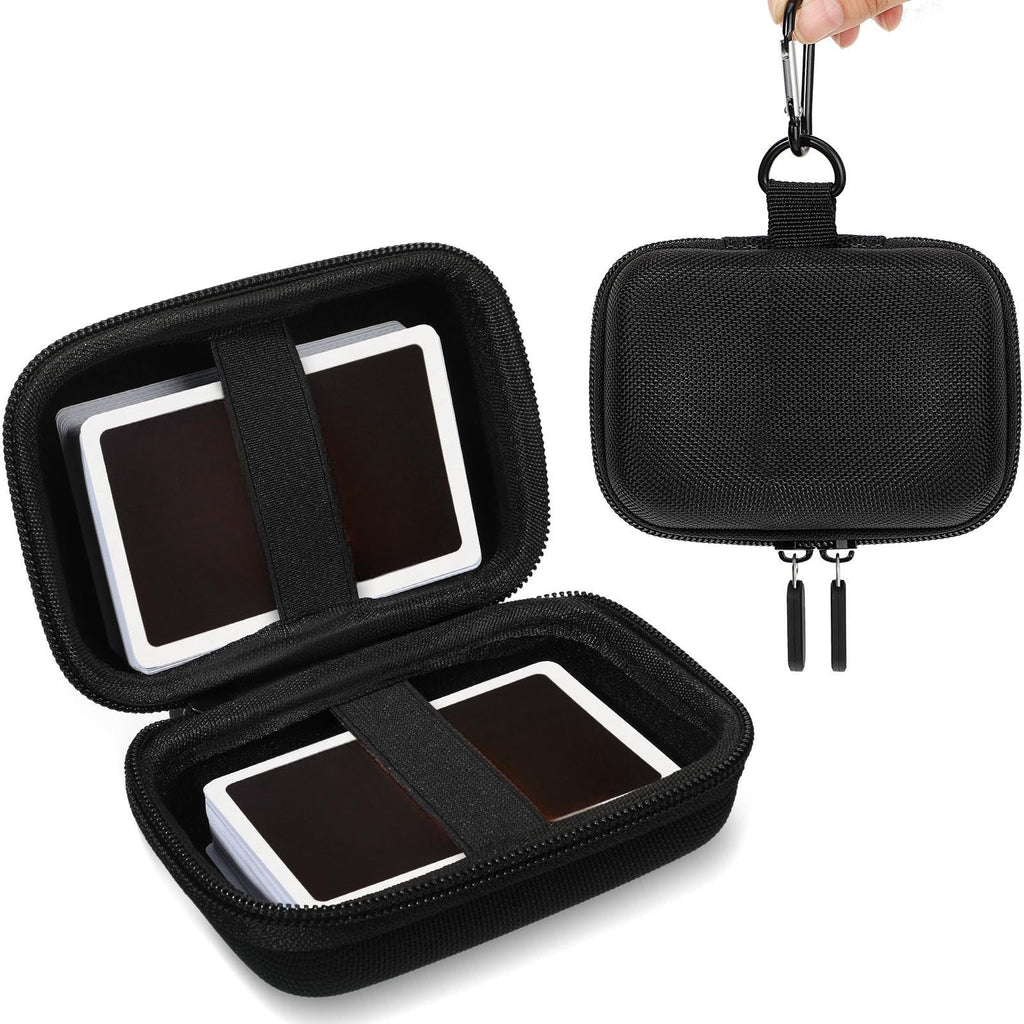 Sanwuta 2-Pack EVA Travel Card Case – Hard Protective Storage for Playing Cards (Black)