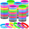 Sanwuta 72-Piece 100th Day of School Silicone Bracelets - 12 Colors, Bulk Pack for Classroom Party Favors