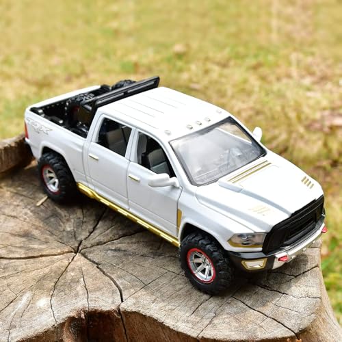 SASBSC 1:32 Scale Diecast Metal Pickup Truck Toy with Lights and Sound, Pull Back Action for Kids Ages 3-8