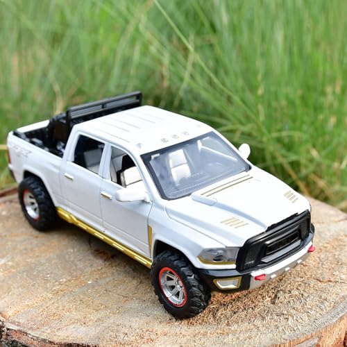 SASBSC 1:32 Scale Diecast Metal Pickup Truck Toy with Lights and Sound, Pull Back Action for Kids Ages 3-8