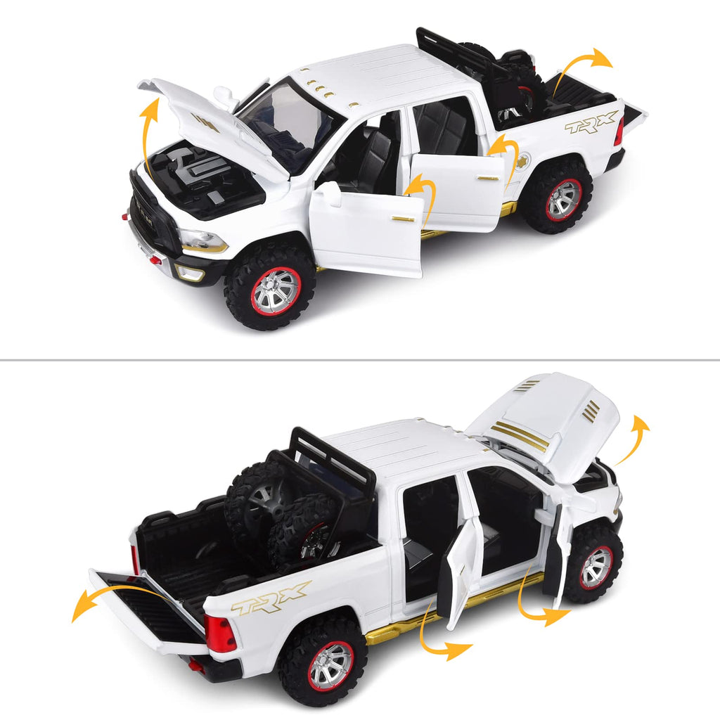 SASBSC 1:32 Scale Diecast Metal Pickup Truck Toy with Lights and Sound, Pull Back Action for Kids Ages 3-8