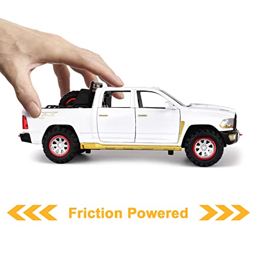 SASBSC 1:32 Scale Diecast Metal Pickup Truck Toy with Lights and Sound, Pull Back Action for Kids Ages 3-8