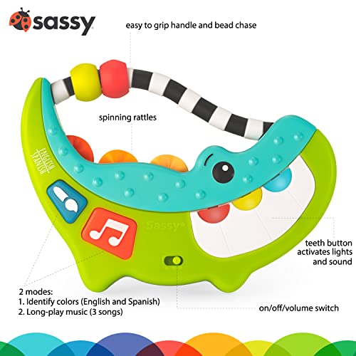 Sassy Rock-a-Dile Musical Toy – Color & Music Modes with English & Spanish
