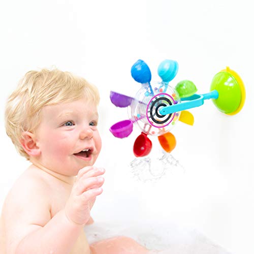 Sassy Whirling Waterfall Bath Toy – Water-Powered Spinning Wheel with Suction Cup for Ages 12+ Months