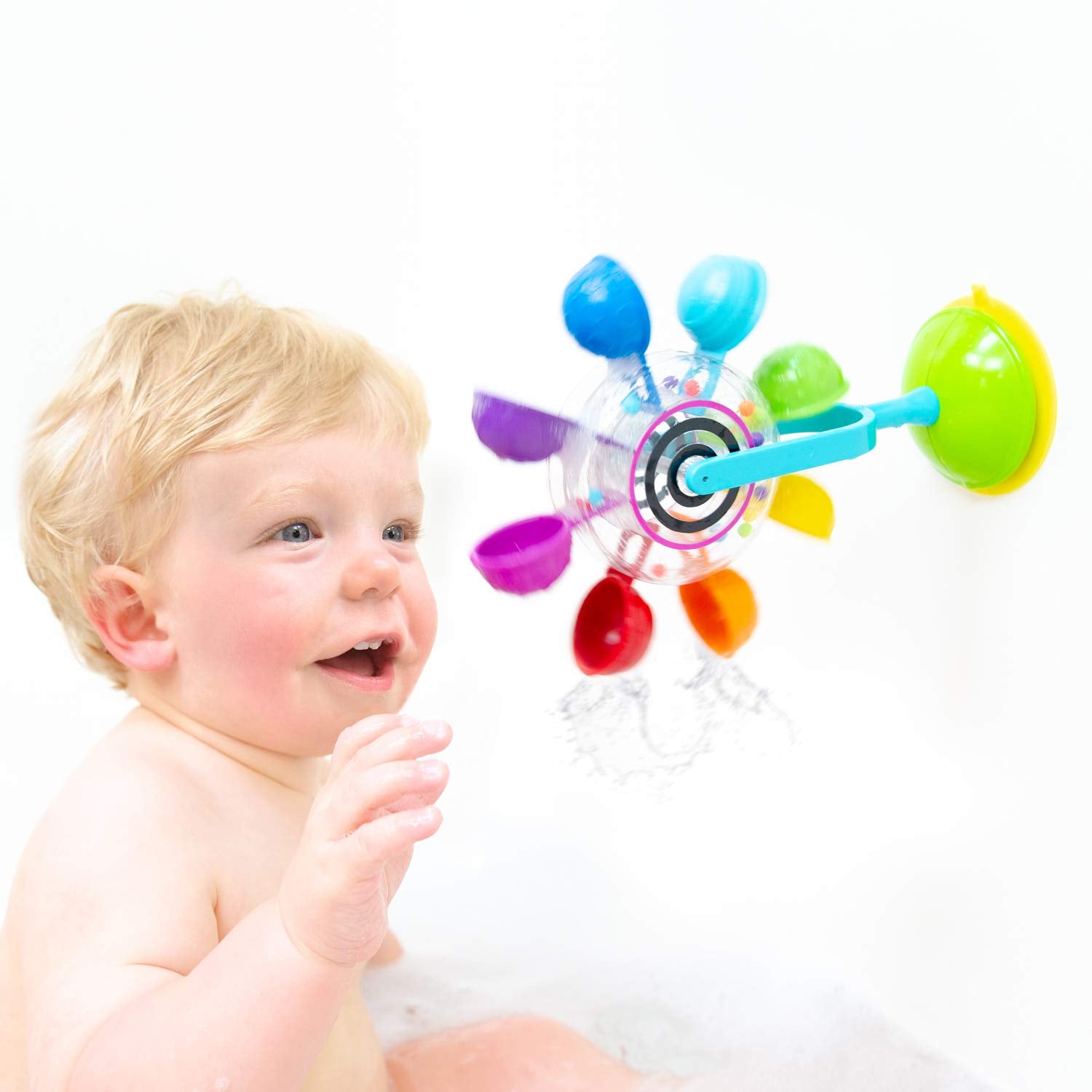 Sassy Whirling Wheel Waterfall & Rain Barrel Connecting Tubes - 9-Piece Bath Toy Set for Babies 6+ Months