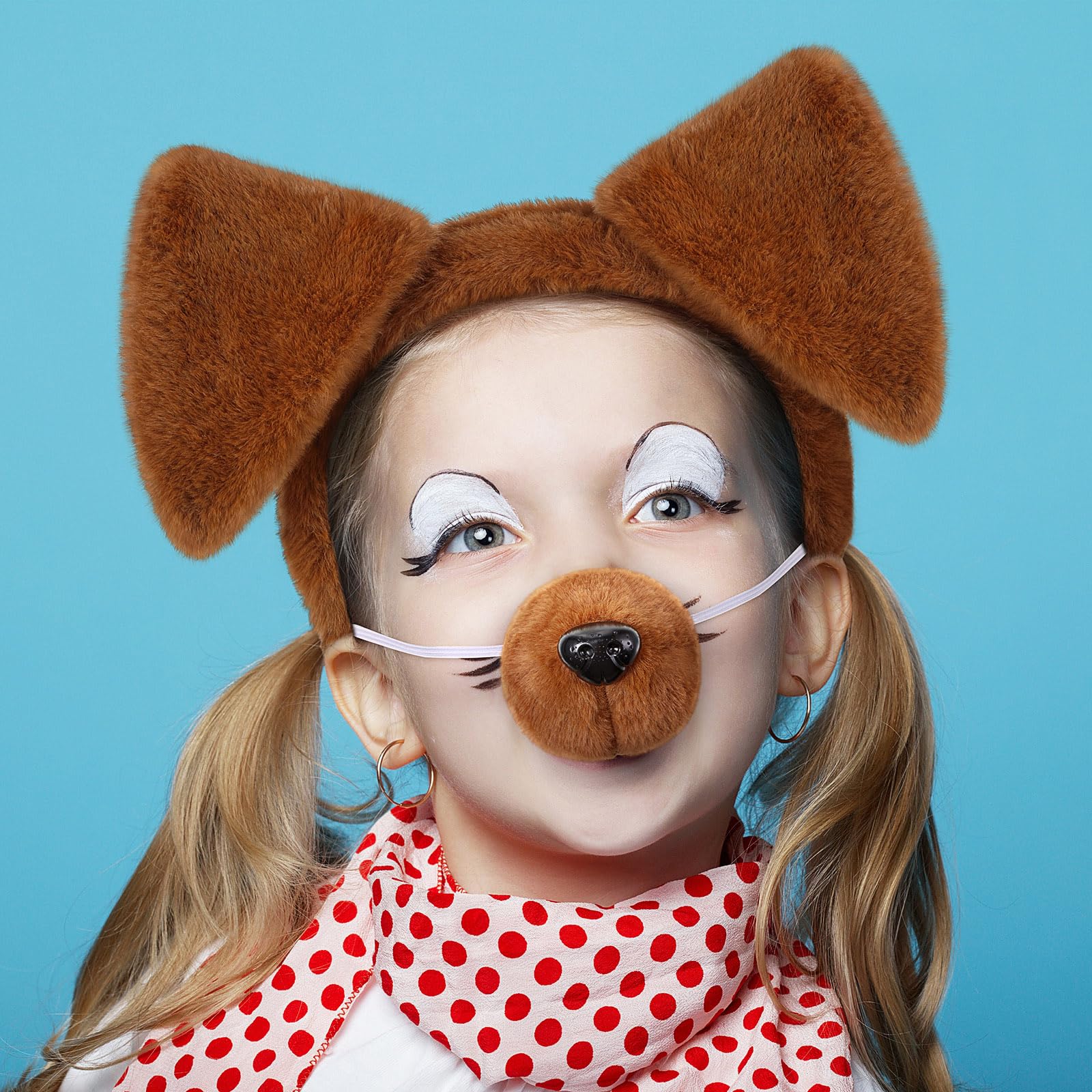 SATINIOR Puppy Dog Costume Set – Ears Headband, Nose, Bow Tie, and Tail for Halloween Cosplay