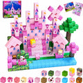 Satlasave Magnetic Blocks 100-Piece Set - Pink Castle STEM Building Toy for Kids Ages 3+