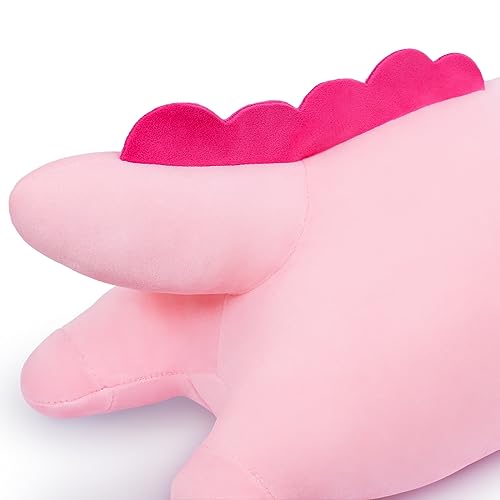 Sausudols Long Axolotl Plush 19.6" – Ultra Soft Body Pillow for Kids, Cute Stuffed Animal Toy Gift Pink