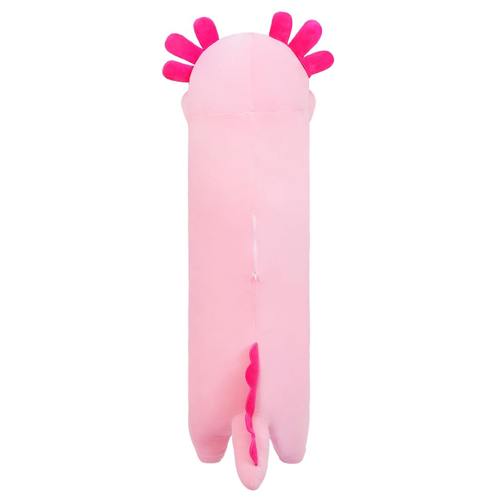Sausudols Long Axolotl Plush 19.6" – Ultra Soft Body Pillow for Kids, Cute Stuffed Animal Toy Gift Pink