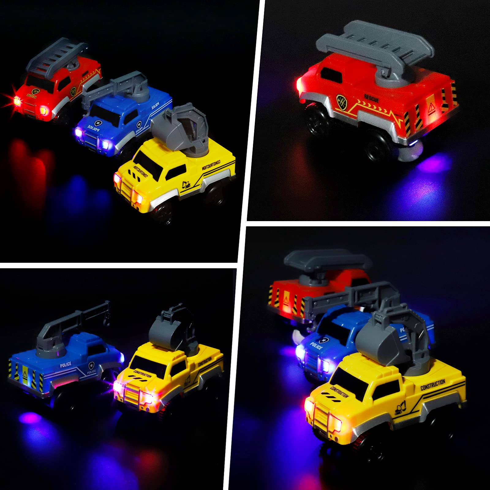 Save Unicorn 3-Pack LED Replacement Cars for Magic Tracks – Glow in the Dark, Compatible with Most Tracks, Includes Screwdriver