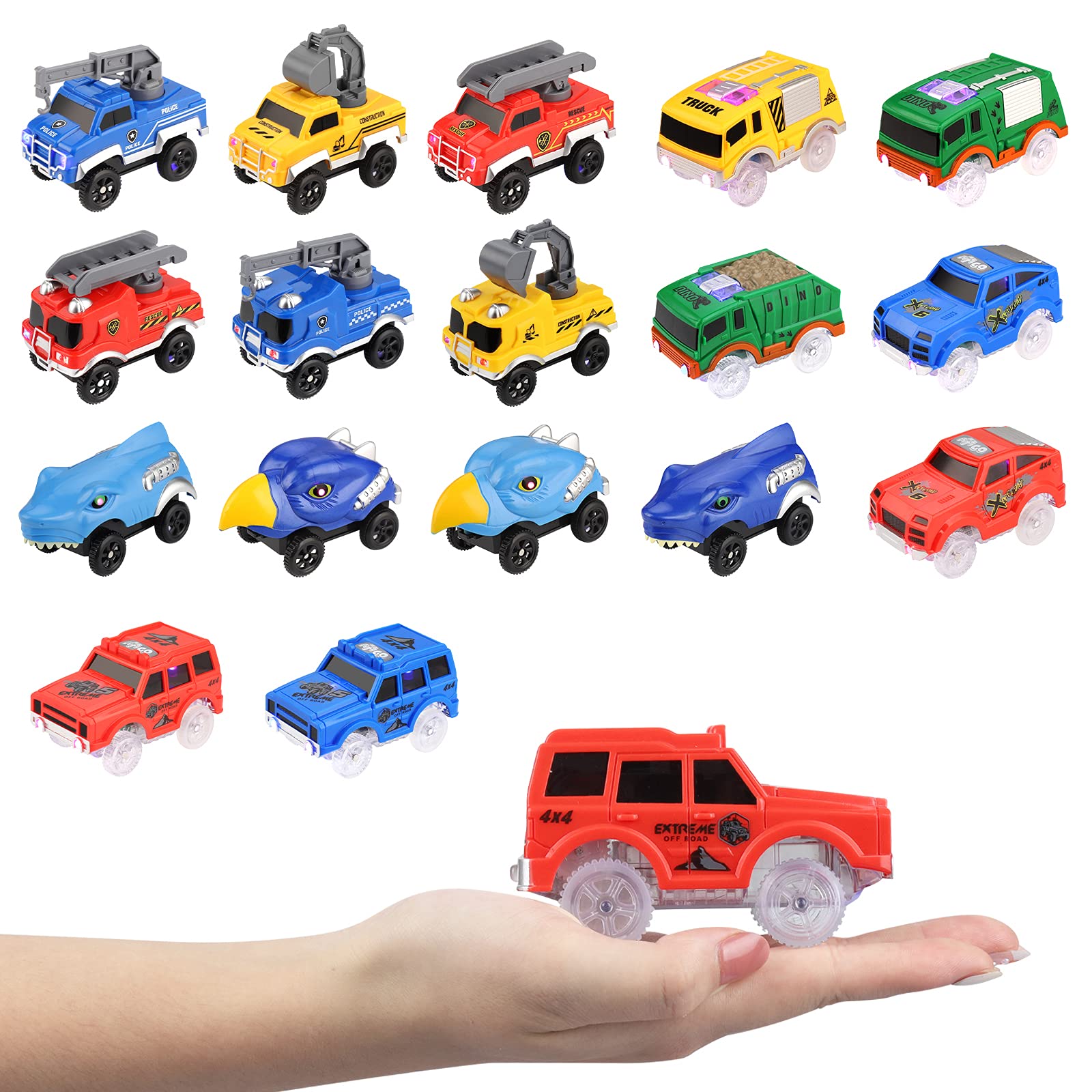 Save Unicorn 3-Pack LED Replacement Cars for Magic Tracks – Glow in the Dark, Compatible with Most Tracks, Includes Screwdriver