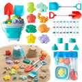 Sawaruita 41-Piece Beach Toy Set with Collapsible Bucket, Shovels, and Mesh Bag for Kids Ages 3-10