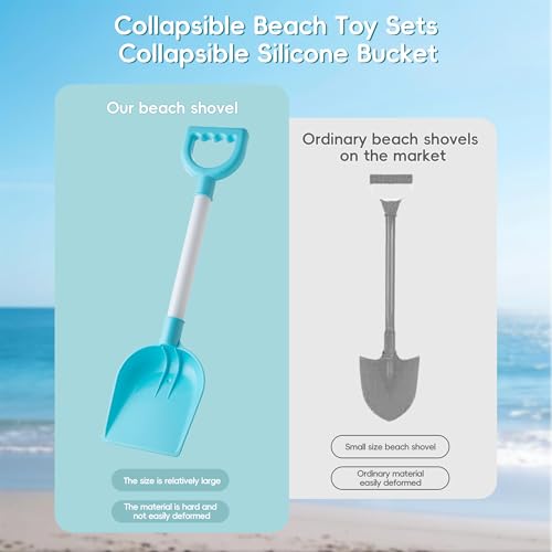 Sawaruita 41-Piece Beach Toy Set with Collapsible Bucket, Shovels, and Mesh Bag for Kids Ages 3-10