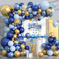 Saxuxu Blue and Gold Balloon Arch Kit – 128 Pieces for Birthday, Wedding & Party Decor