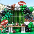 Saxuxu Football Balloon Arch Kit - 102 Balloons in Dark Green, Brown, White, Black for Sport Birthday Party Decor