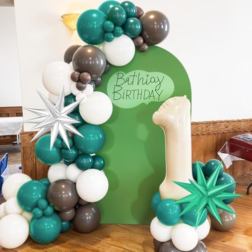 Saxuxu Football Balloon Arch Kit - 102 Balloons in Dark Green, Brown, White, Black for Sport Birthday Party Decor