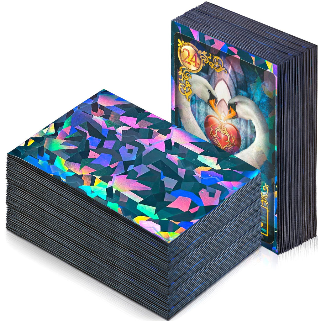 Sayglossy 200 Holographic Card Sleeves – Black Matte Kpop Photocard Protectors (2.6x3.6 inches)