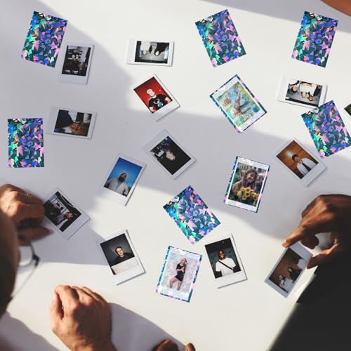 Sayglossy 200 Holographic Card Sleeves – Black Matte Kpop Photocard Protectors (2.6x3.6 inches)