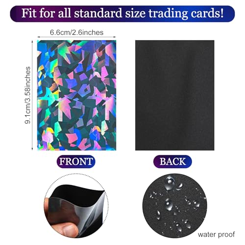 Sayglossy 200 Holographic Card Sleeves – Black Matte Kpop Photocard Protectors (2.6x3.6 inches)