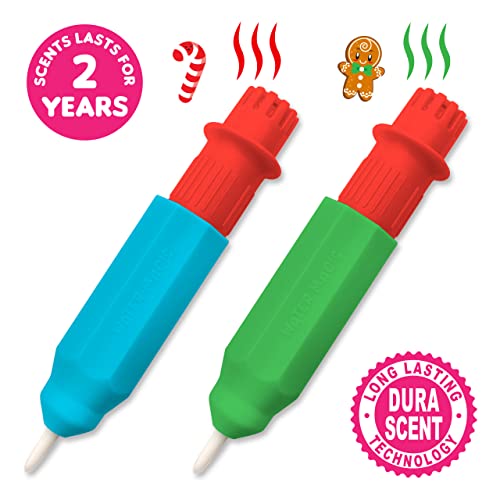 Scentco Holiday Water Magic 2-Pack: Candy Cane & Gingerbread Scented Reusable Water Reveal Activity Books