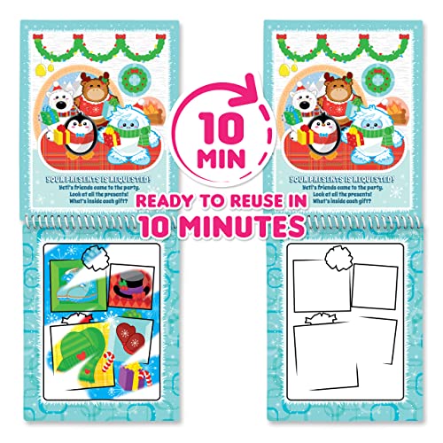 Scentco Holiday Water Magic 2-Pack: Candy Cane & Gingerbread Scented Reusable Water Reveal Activity Books