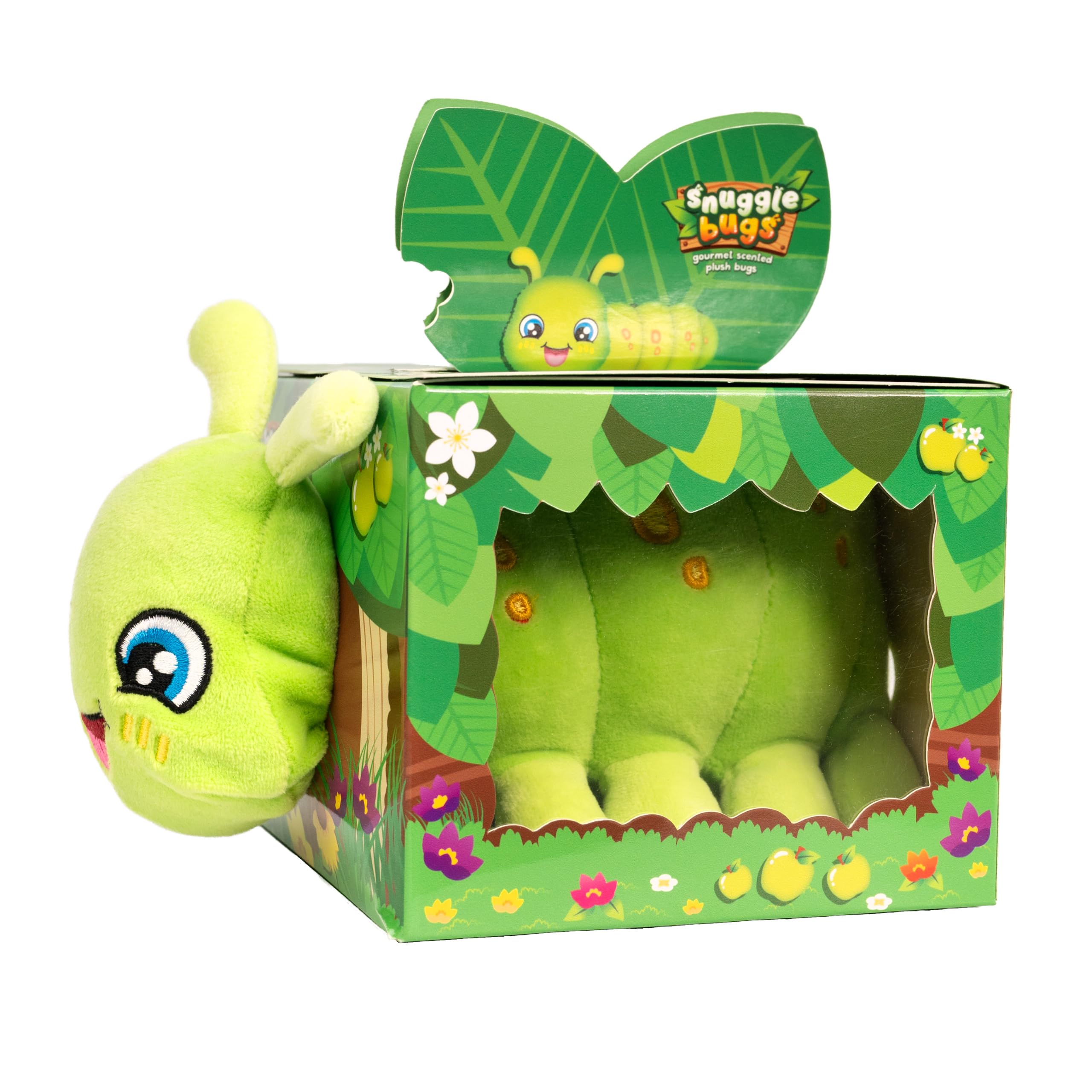 Scentco Snuggle Bugs Caterpillar – Green Apple Scented Plush Toy for Kids, Aromatherapy Gift